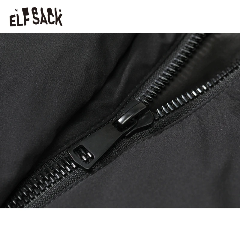 ELFSACK Black Warm Down Coats Women 2022 Winter Windproof Long Outwears