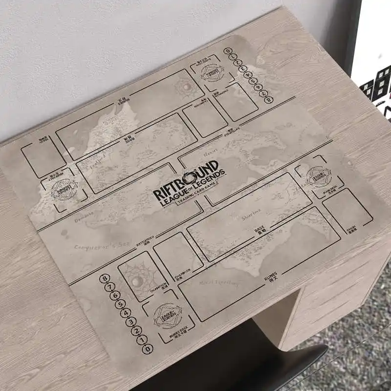新しいリフトバウンドマップバトルカードプレイマットアニメーション漫画ゲーム周辺機器ダブルラバーカードバトルプレートシンプルミッドテーブルマット