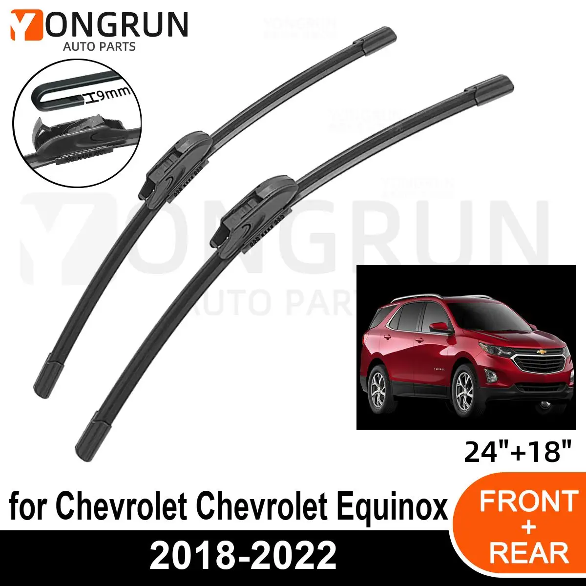 Car Front Windshield Wipers For Chevrolet Chevrolet Equinox 2018-2022 Wiper Blade Rubber 24