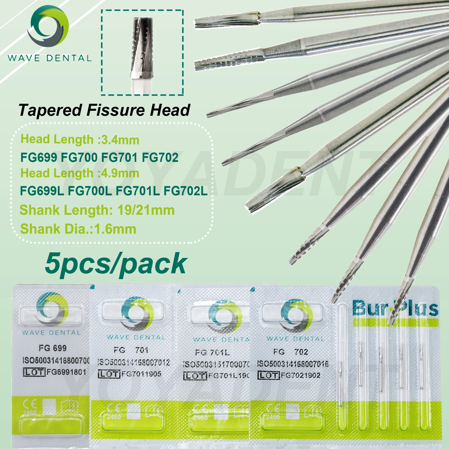 

Вольфрамовые боры WAVE, конические боры для ткани, подходят для прямого носового конуса, наконечник FG, боры для стоматологии, клубники, 5 шт./упак.