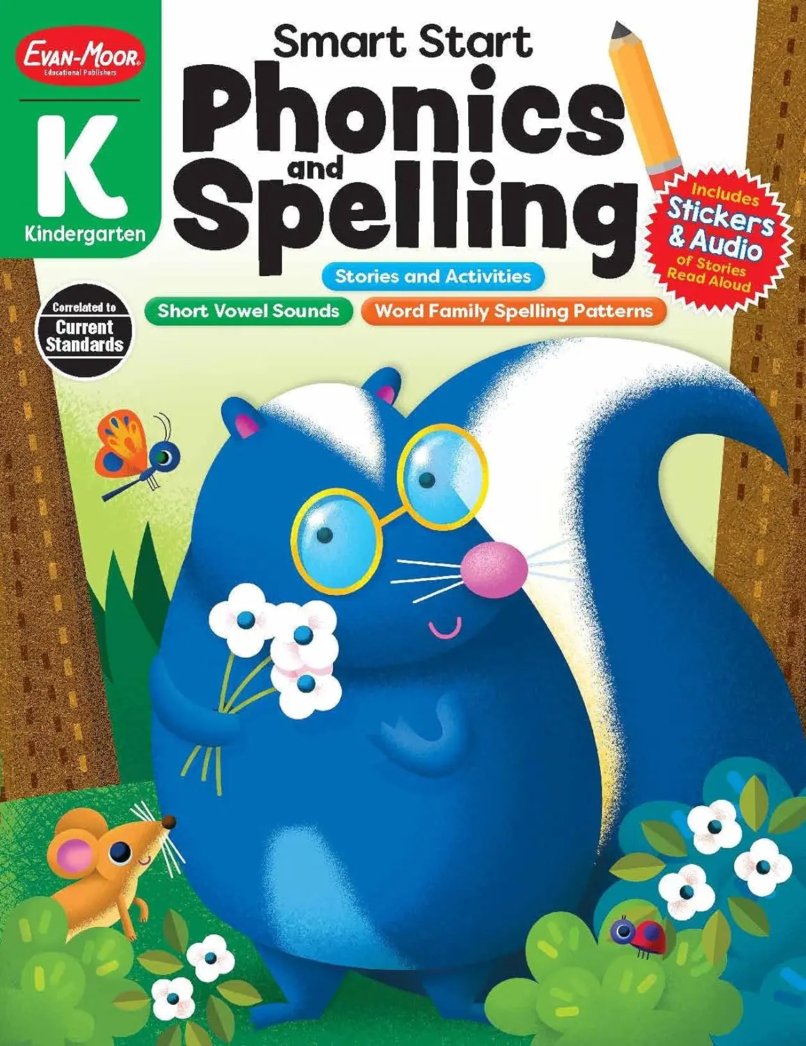 

Evan-Moor Smart Start Phonics and Spelling Workbook for Kindergarten,aged 4 5 6 7, English book 9781645142768