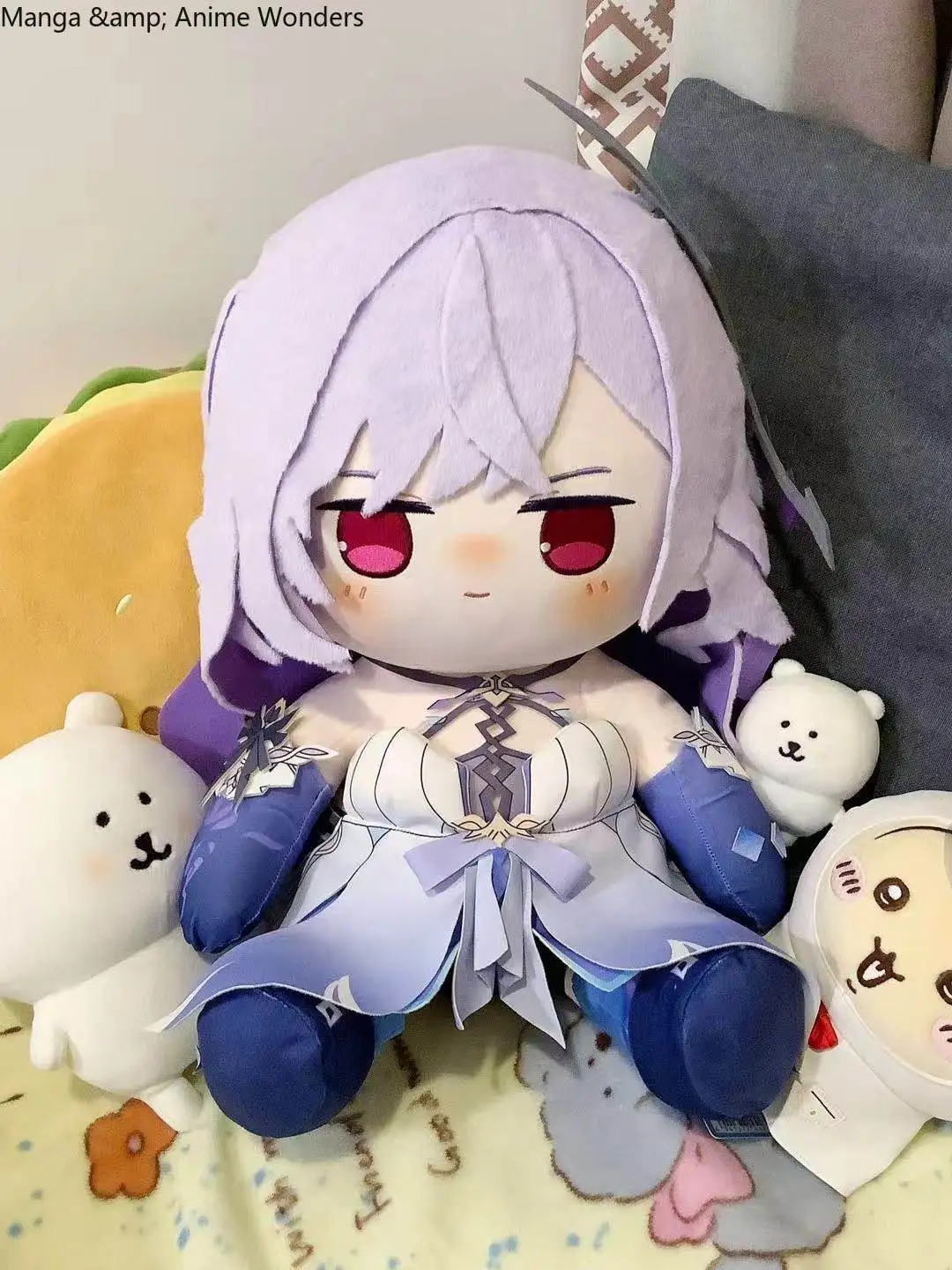 

40cm Game Skirk Genshin Impact Kawaii Sitting Posture Cartoon Figure Idol Body Dress Up Cotton Plushie Pillow XMAS Gift Cosplay