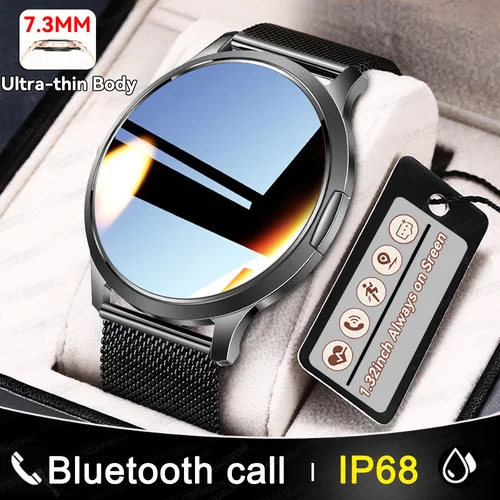 2025 señora nueva 1,32 ""466*466 píxeles reloj inteligente ultrafino mujeres IP68 impermeable siempre en la pantalla Bluetooth llamada deporte relojes inteligentes