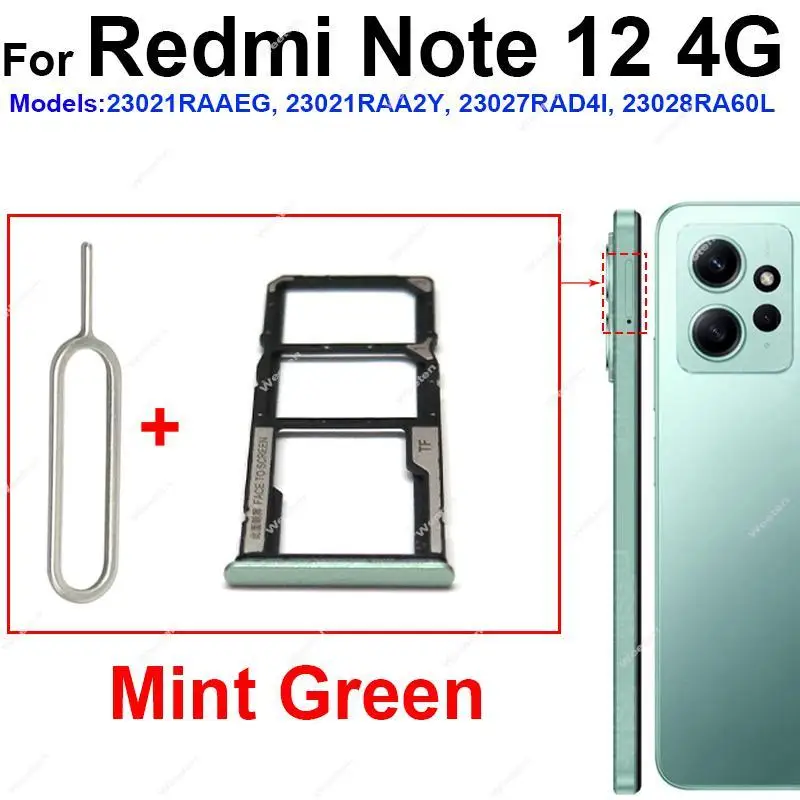 Sim Card Tray For Redmi Note 12 Pro 12 Pro Plus Turbo 4G 5G  Card Reader Holder SIM Card Slot  Replacement Parts