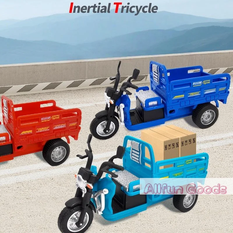 [TG835]1Pcs Realistic Pull Back Transport Vehicles Models 1:15 Scale Tricycle Simulation Model Toy Car Boys Gifts Ornaments