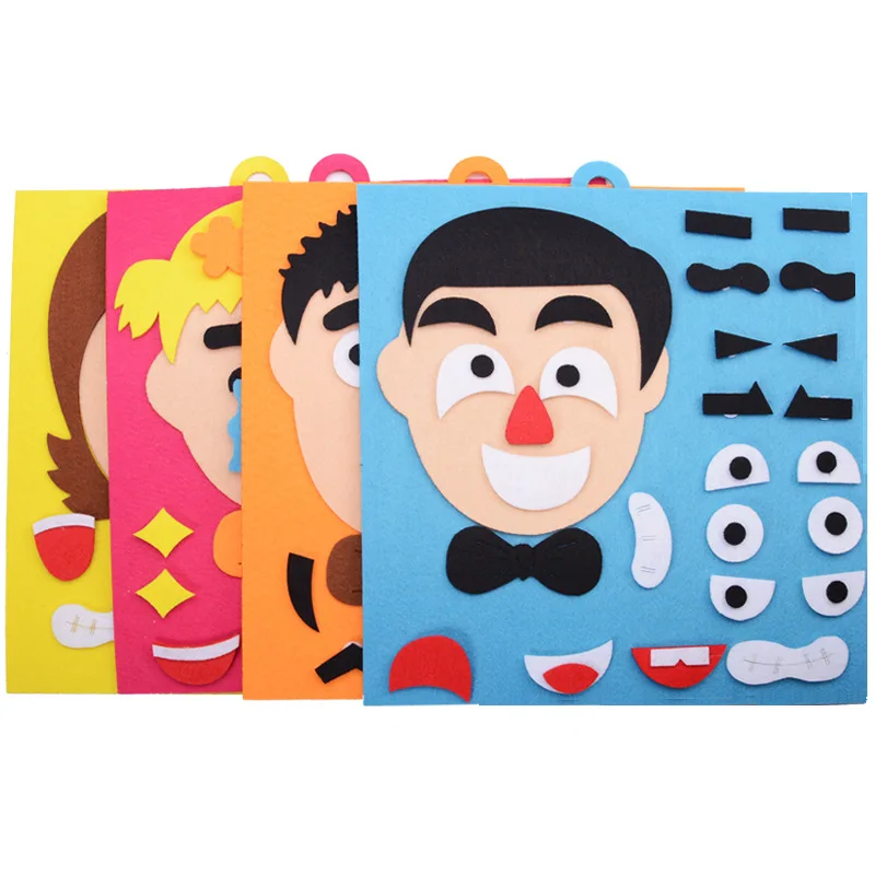 Emotion Change Puzzle Brinquedos para Crianças, Expressão Facial Criativa, Brinquedos Educativos para Crianças, Conjunto Engraçado de Aprendizagem, DIY, 30cm x 30cm