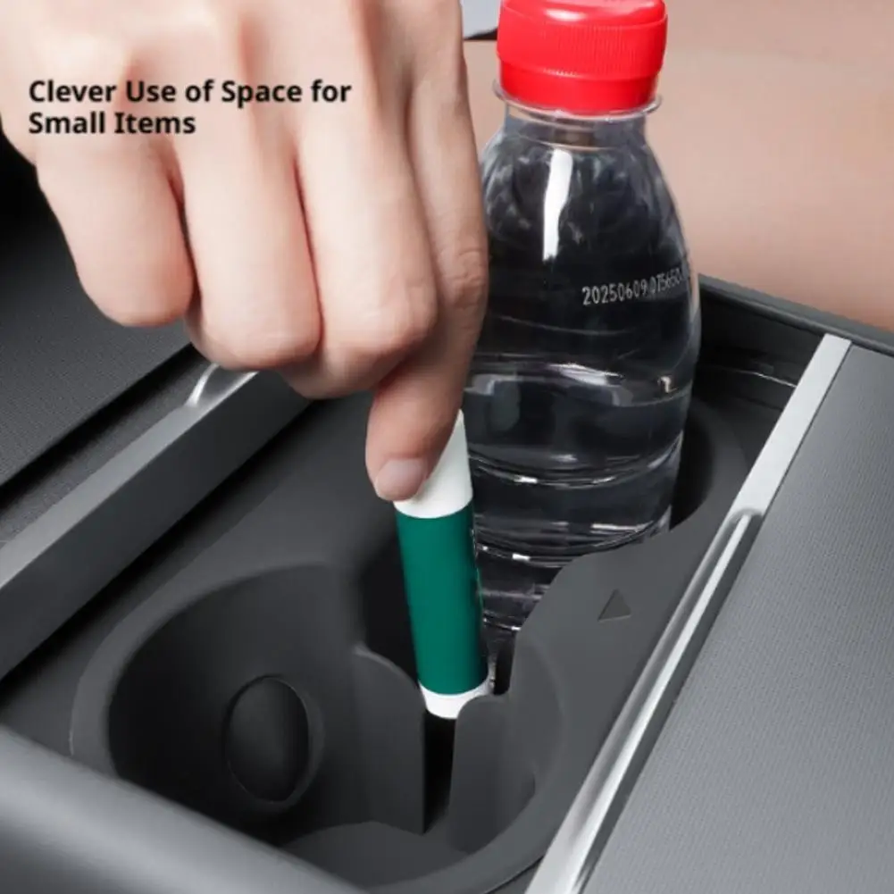 For Tesla Model Y YL Juniper 2025 Central Control Cup Holder Silicone Insert Dual Drink Slot Limiter Interior Accessory