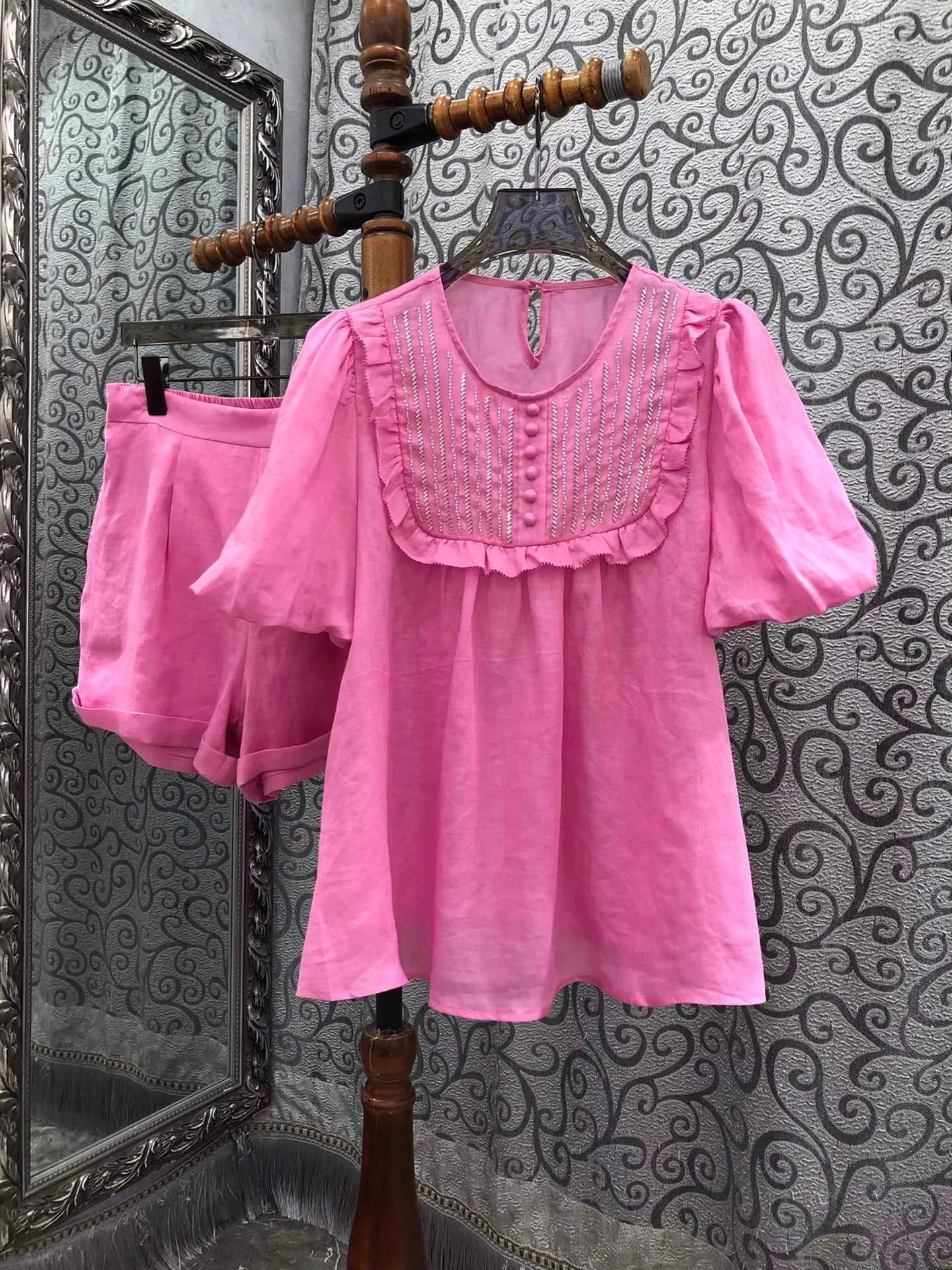 

Top Quality Cotton Dress 2025 Summer Designer Fashion Clothes Lady Turn-down Collar Vintage Floral Print Belt Deco Elegant Dress