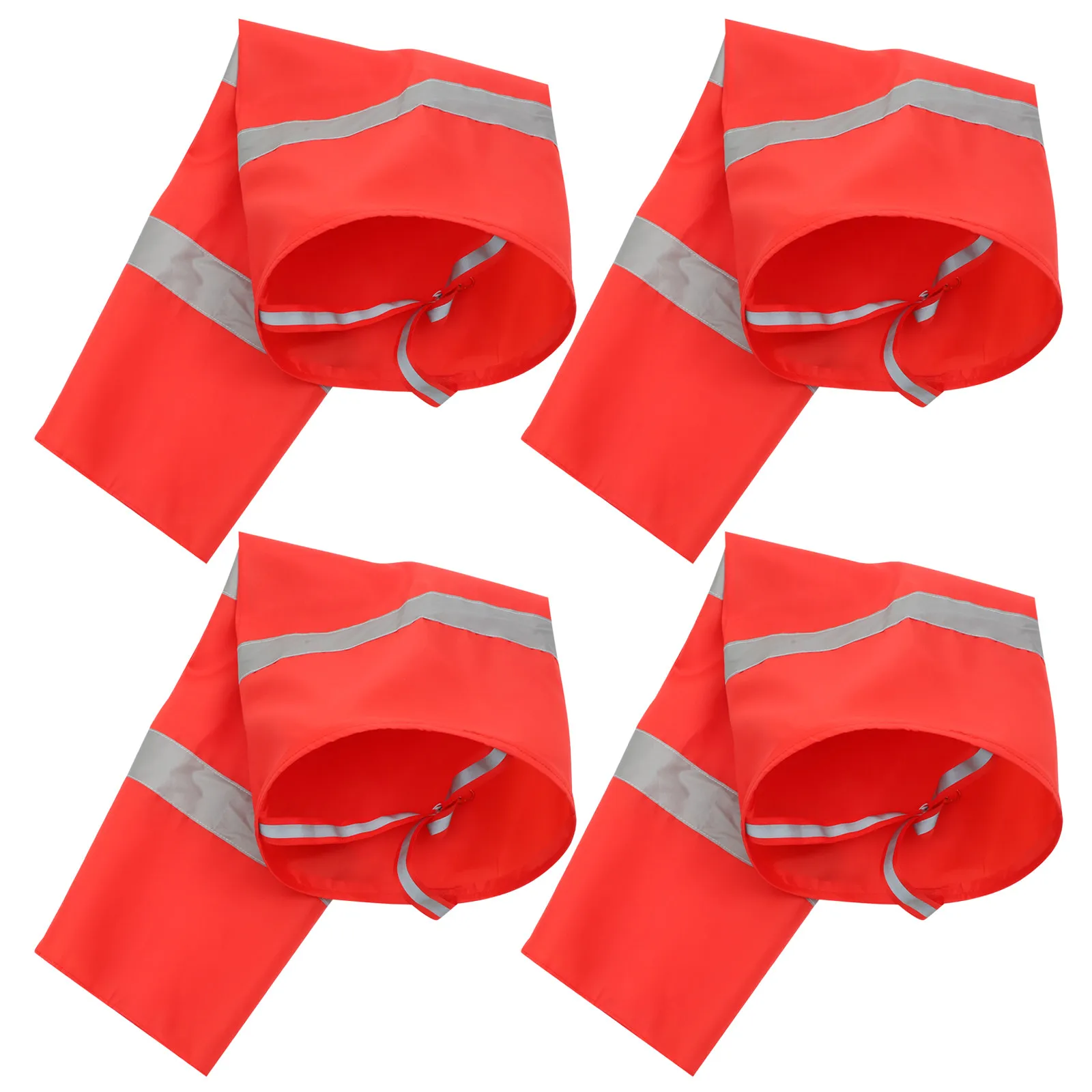 4Pcs Reflective Wind Direction Flags Heavy-Duty Waterproof Oxford Cloth Orange Windsocks Outdoor Airport Farm Park Yard