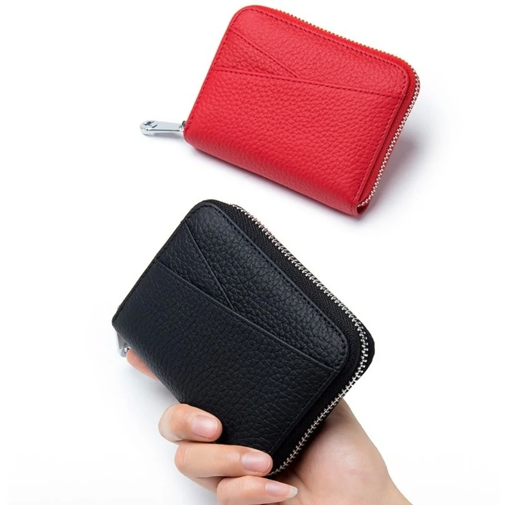 Portable Short PU Leather Wallet Multiple Card Slots Zipper Coin Pouch Japanese Large Capacity Organ Card Holder Women