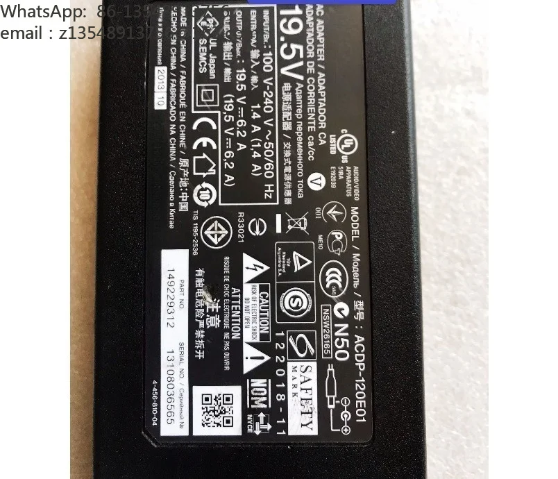 19.5V 6.2A Power Adapter ACDP-120E01 ACDP-120E02 ACDP-120E03 120W Charger