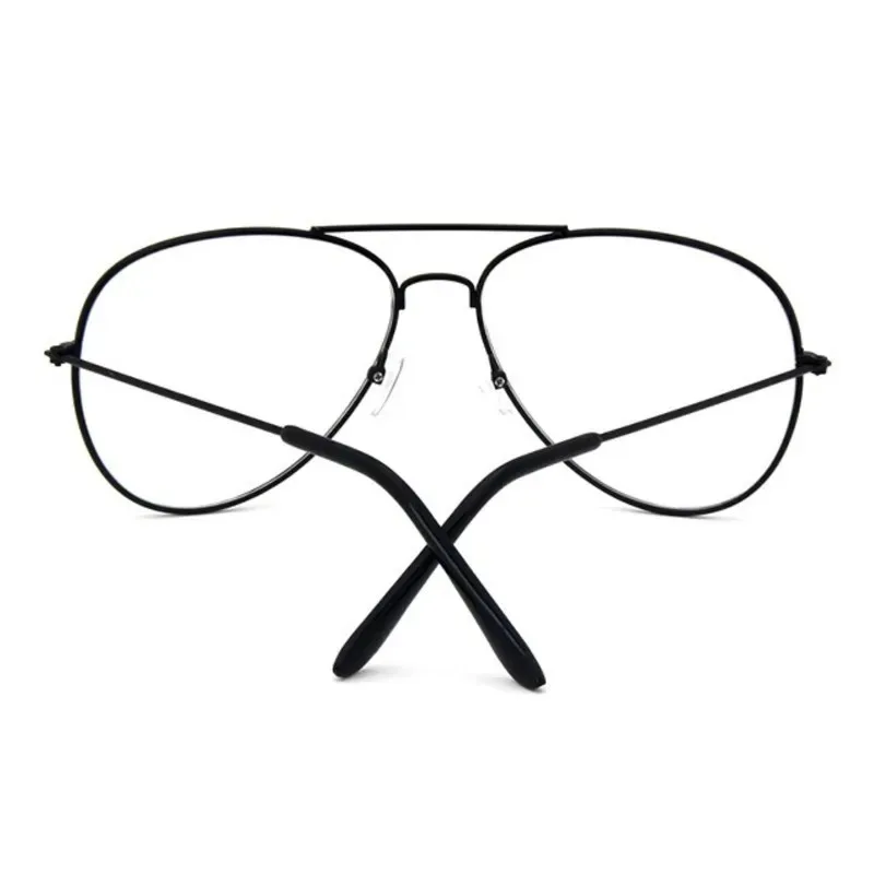 Metal Transparent Pilot Eyeglasses Anti Blue Light Blocking Glasses Fashion for Women Men Silver Computer Eyewear