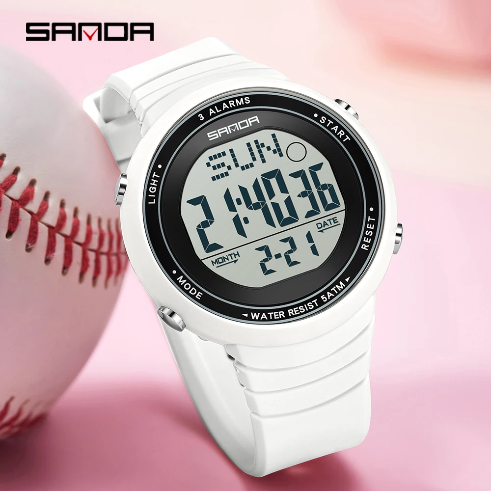 

SANDA New 9073 Fashion Student Electronic Watch with Large Dial Waterproof LED Student Digital Electronic Watch 2025