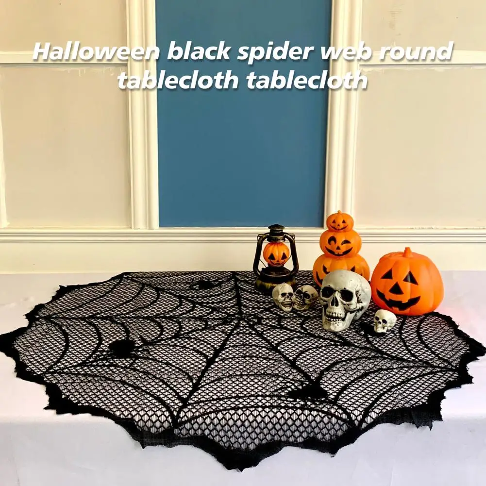 Spider Web Tablecloth Halloween Tablecloth Spooky Halloween Lace Tablecloth Set Spider Web Design for Home for Atmosphere