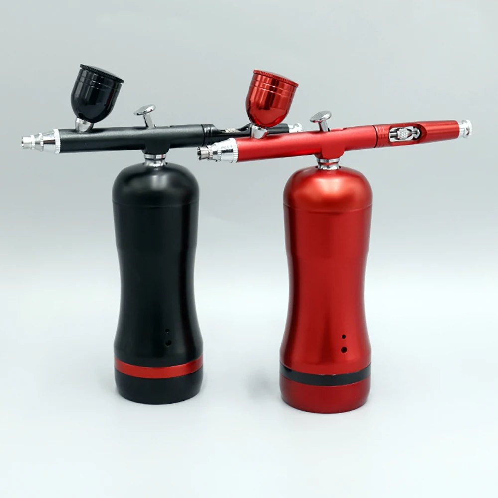 

HB08 PLUS cordless mini Airbrush with compressor auto start and stop function black red color spray tool