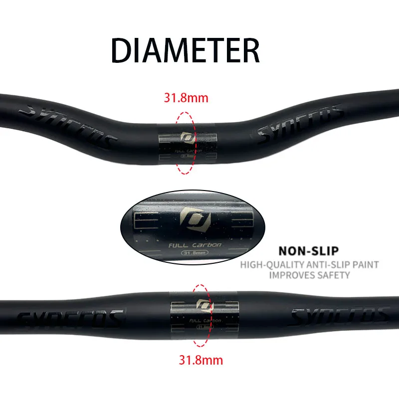AliExpress NONE Full Carbon MTB Flat Handlebar 31.8*600-780mm Straight/Swallow Bicycle Parts for Mountain Bicycles