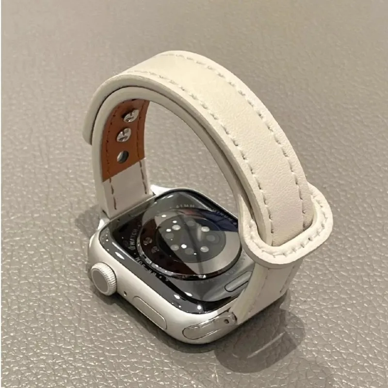 Silm Lederarmband für Apple Watch 46 mm 42 mm 40 mm 38 mm 41 mm 44 mm 45 mm 49 mm dünnes Band iWatch Serie 11 10 9 8 7 6 SE 5 4 Ultra3/2 – Detail 6