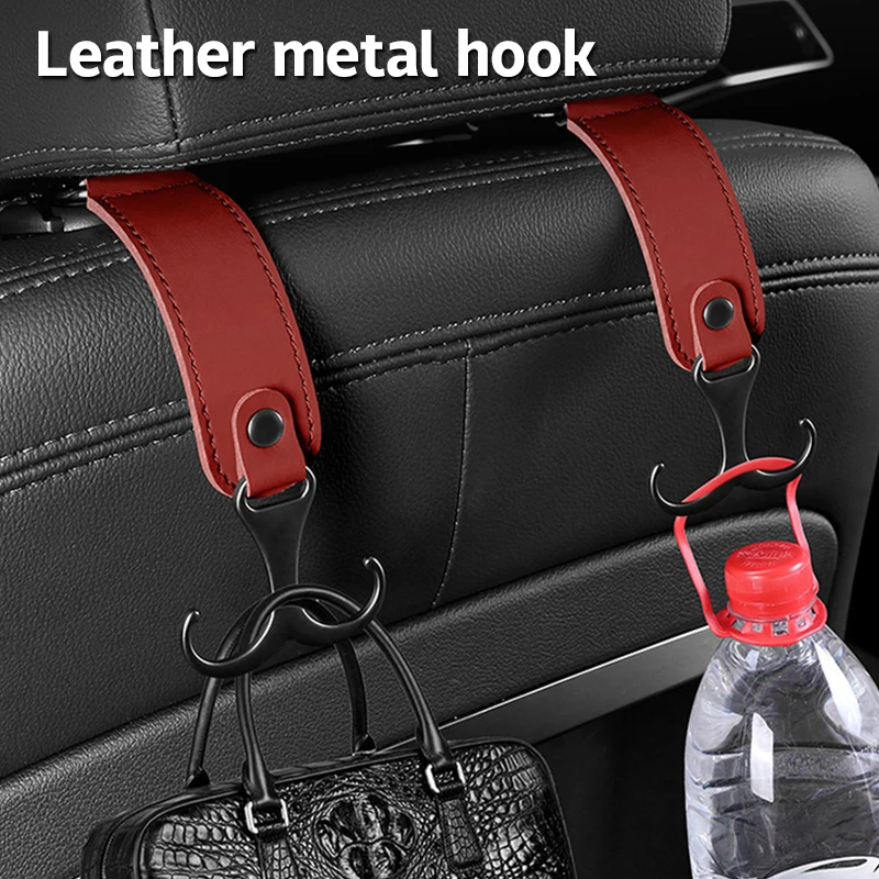 Headrest Hooks For Car Car Hook Hanger Purse Holder Storage Organizer Car Seat Hanger Car Back Seat Hooks Leather Car Bag Hooks