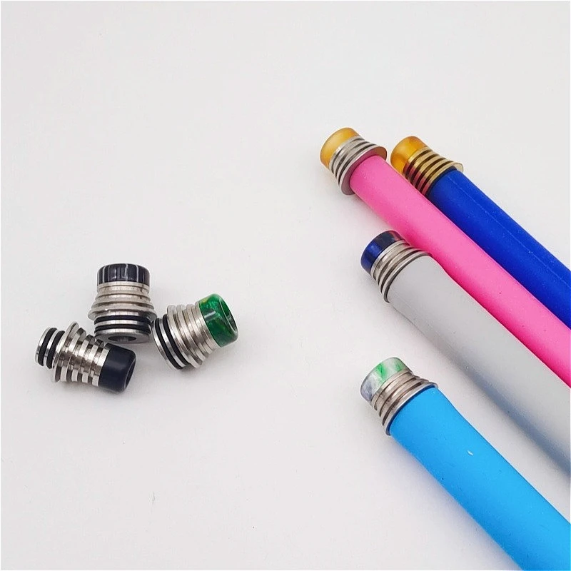 1PC 510 810 Drip Tip Stainless Steel Resin PEI Tower Shaped Straw Joint - view 2