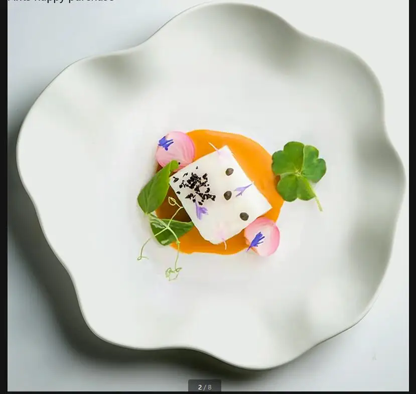 

White Irregular Ceramic Dinner Plate Western Steak Dim Sum Plates Tableware Fruit Salad Bowl Sushi Dish Pasta Tray