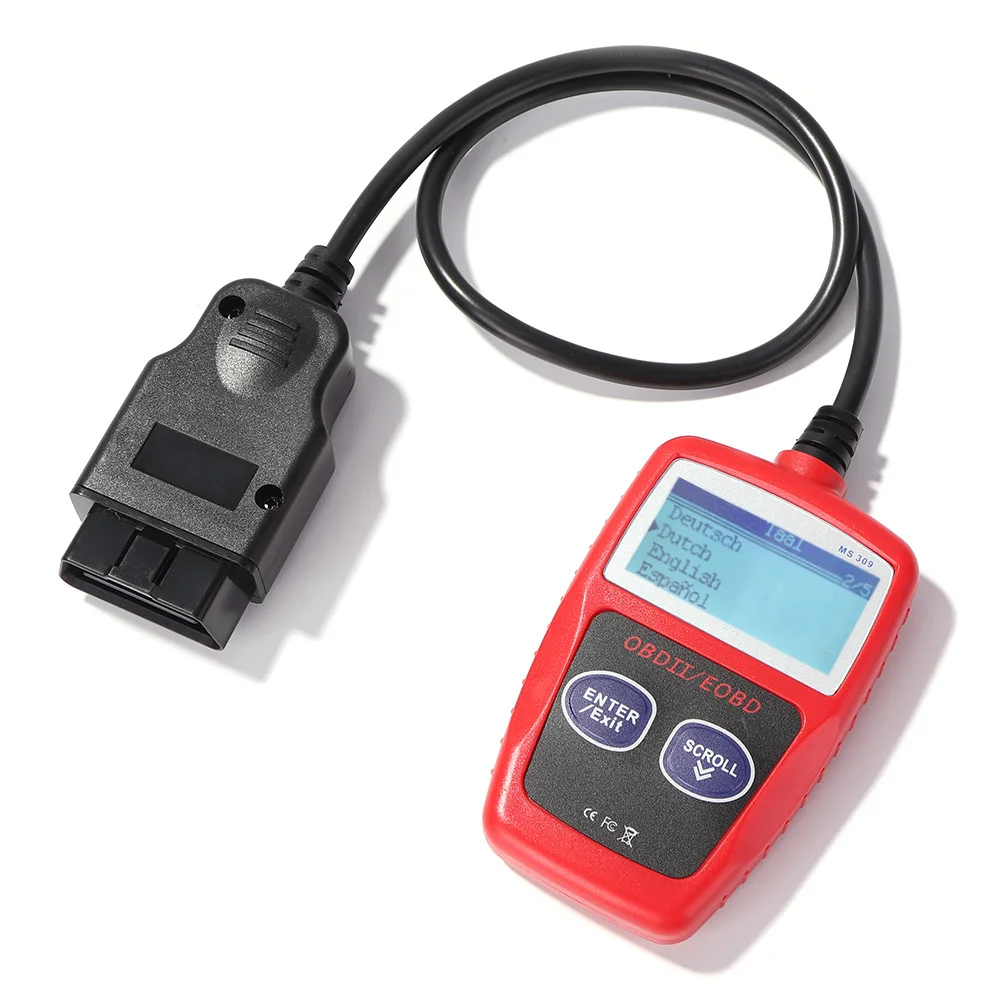 Herramienta de diagnóstico automotriz MS309, lector de código Obd2, LCD, inglés, español, francés, alemán, holandés, chino, Obd 2