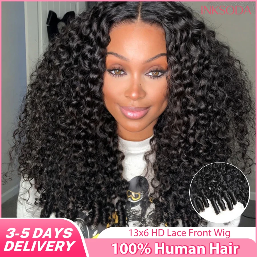 

12A Burmese Curly Human Hair Wigs Brazilian 13x6 Transparent Lace Frontal Wig For Women Deep Wave 13x4 HD Lace Front Wigs