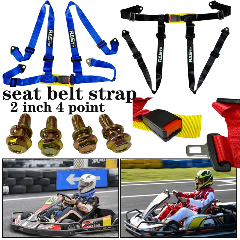 Racing 4 Point Bolt Mounting Universal Seat Belt Safety Harness Strap Sport Harnescar Accessories Interior Protector Seat Belt
