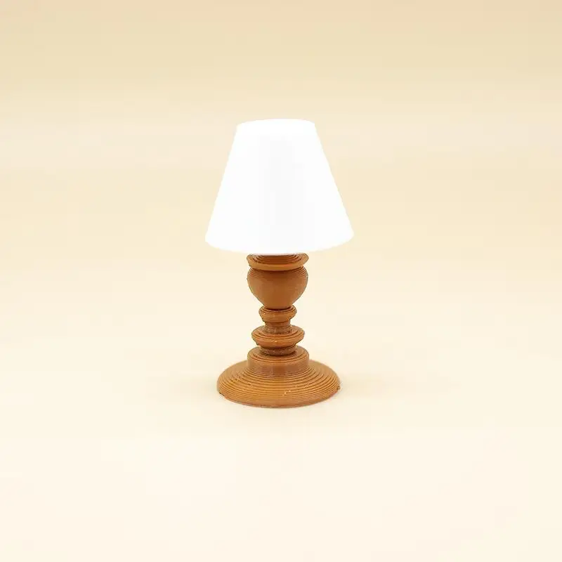 Hot Miniature Classical Table Lamp Ornament 1/12 Dollhouse Desk Lamp Model Dollhouse Decoration Building Sand Table Photo Props