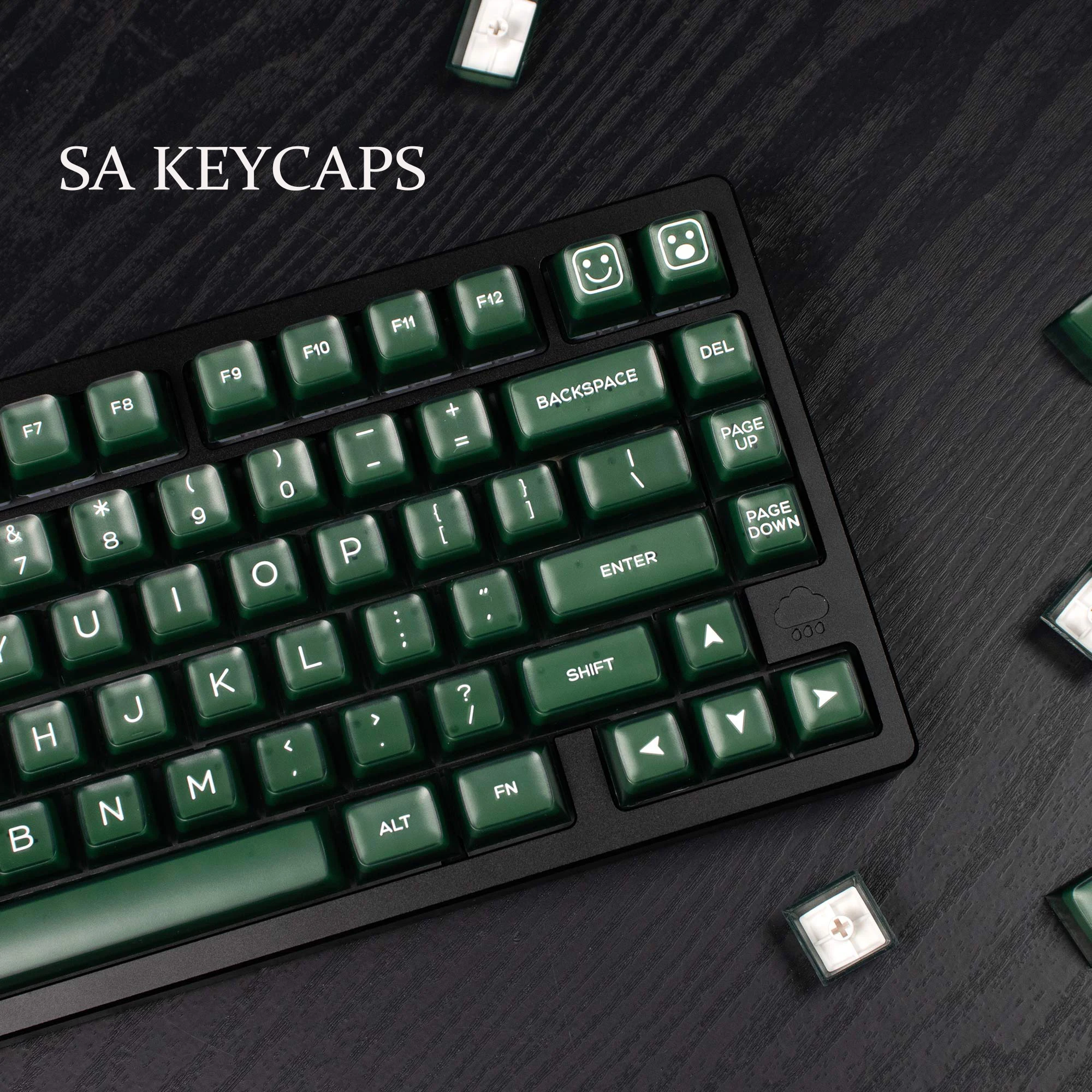 

142 keys Green Translucent Keycap Double Shot SA Profile PBT Keycap Custom key caps For Mx Switches ISO ANSI Mechanical Keyboard