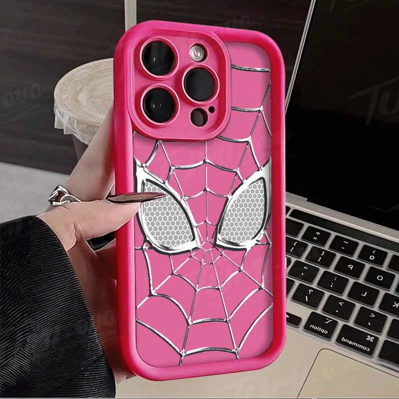 أعجوبة الرجل العنكبوت الغطاء الواقي الطباعة المعدنية ، حالة أنيمي لفون 16 ، 15 ، 14 ، 13 ، 12 ، 11 برو ماكس ، XS ، X ، XR ، 8 ، 7 ، 6S بلس ، SE ، من #3