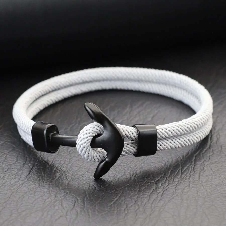 2024 New Men Anchor Bracelet Handcrafted Nautical Wrap Rope Braslet Beach Surfing Casual Jewelry Lucky Red Thread Braclet Joias