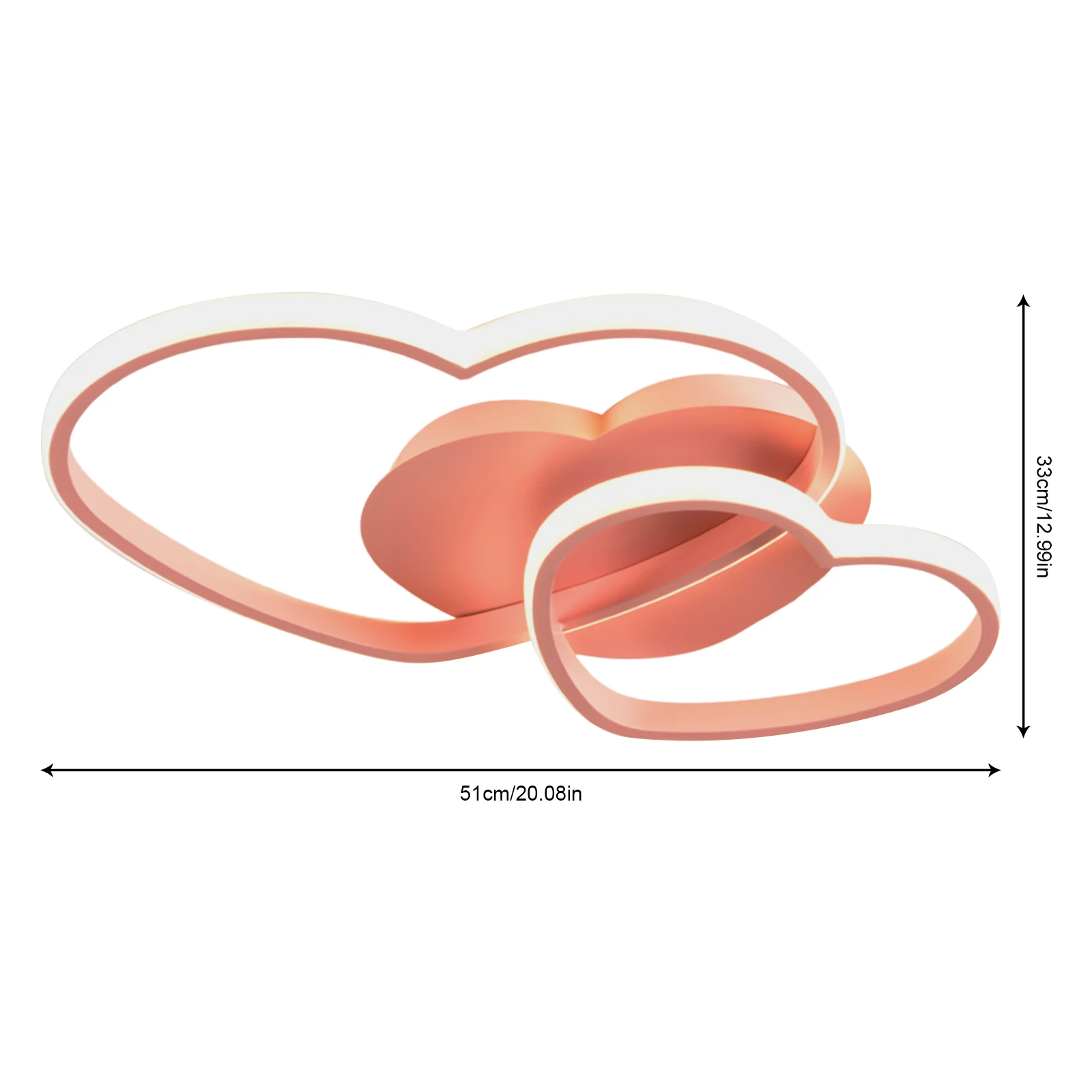 ضوء السقف الوردي على شكل قلب أنيق على شكل قلب - تصميم ضوء السقف للحانات وصالونات العصور والدراسات وغرف الأطفال وغرف الفنادق