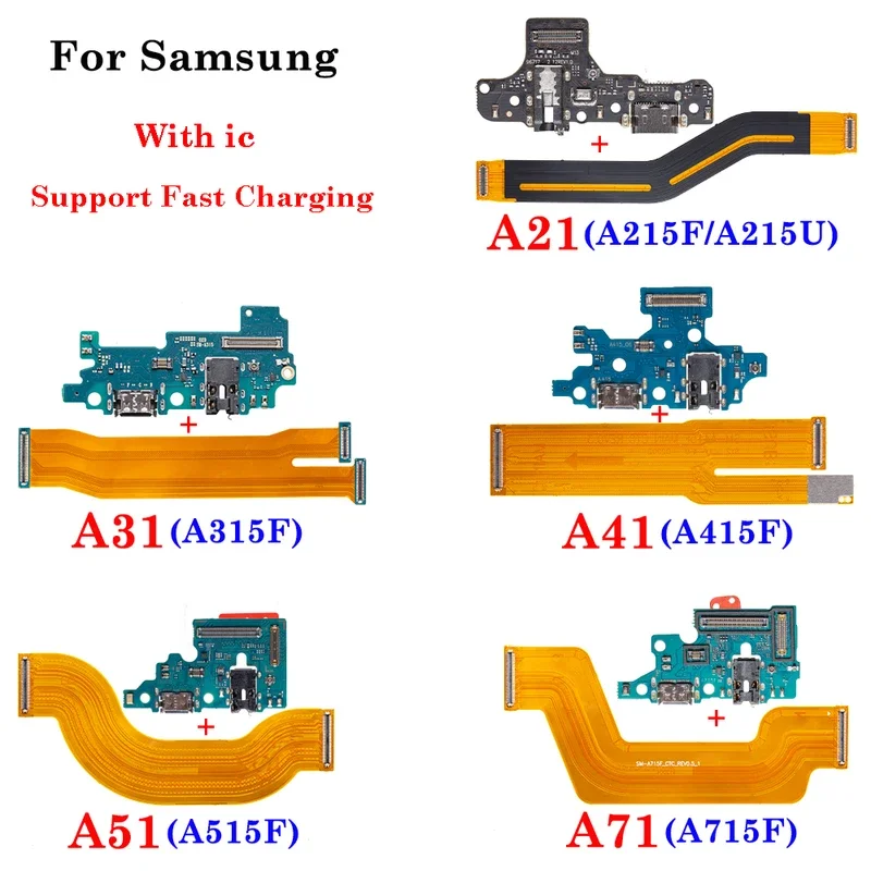 Brand new charging port board Main mother board flex cable for Samsung A21 a215f a215u A31 a315f A41 a415f A51 a515f A71 a715f