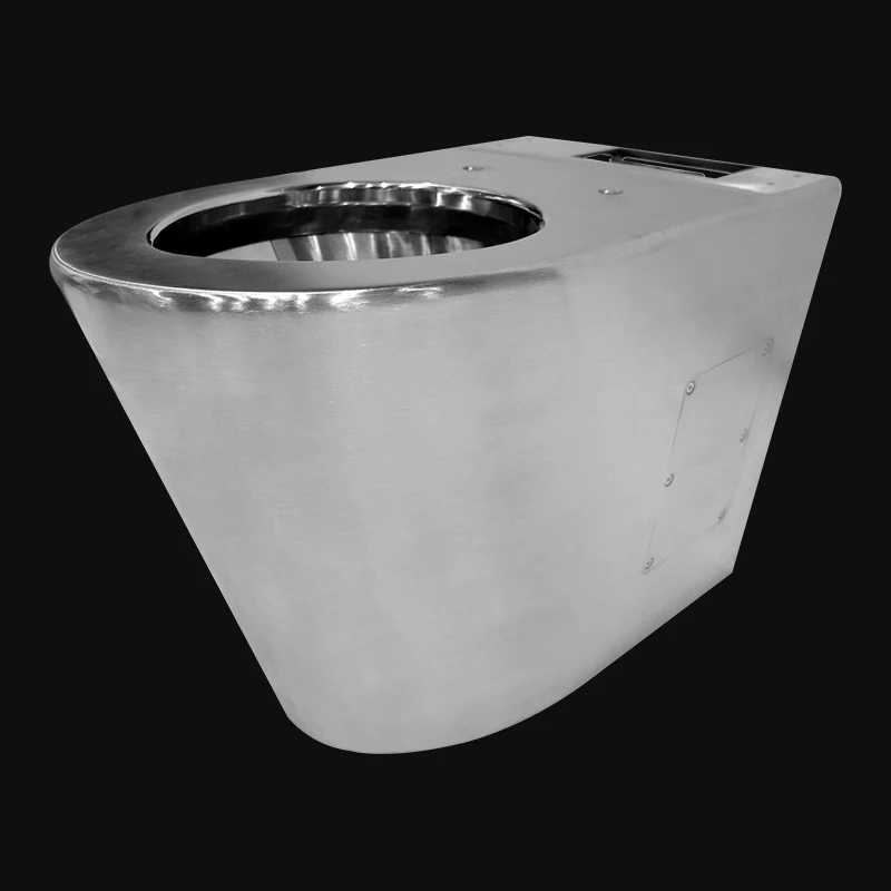 Shopping Malls Stadiums & Gyms Stainless Steel Dual-Flush One Piece Modern Toilet with P-Trap/S-Trap Drainage