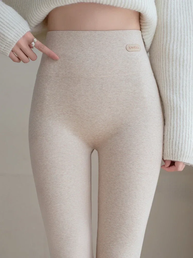 여성용 코튼 하이 웨이스트 레깅스 솔리드 탄성 슬림 여성용 피트니스 레깅스 얇은 다목적 기본 여성 레깅스 XT1528