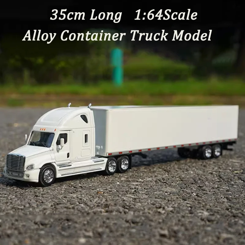 35cm Diecast 1:64 Scale Alloy Container Truck Model Long Locomotive Transport  Simulation Collection Decoration Gift Toy Display