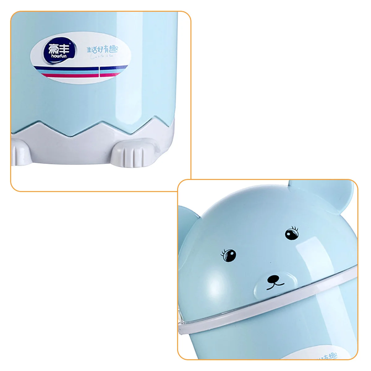 Garbage Can Desktop Cartoon Animal Trashcan Bin Litter Boxes for Small with Lid Makeup Brush Rubbish Basket Lovely