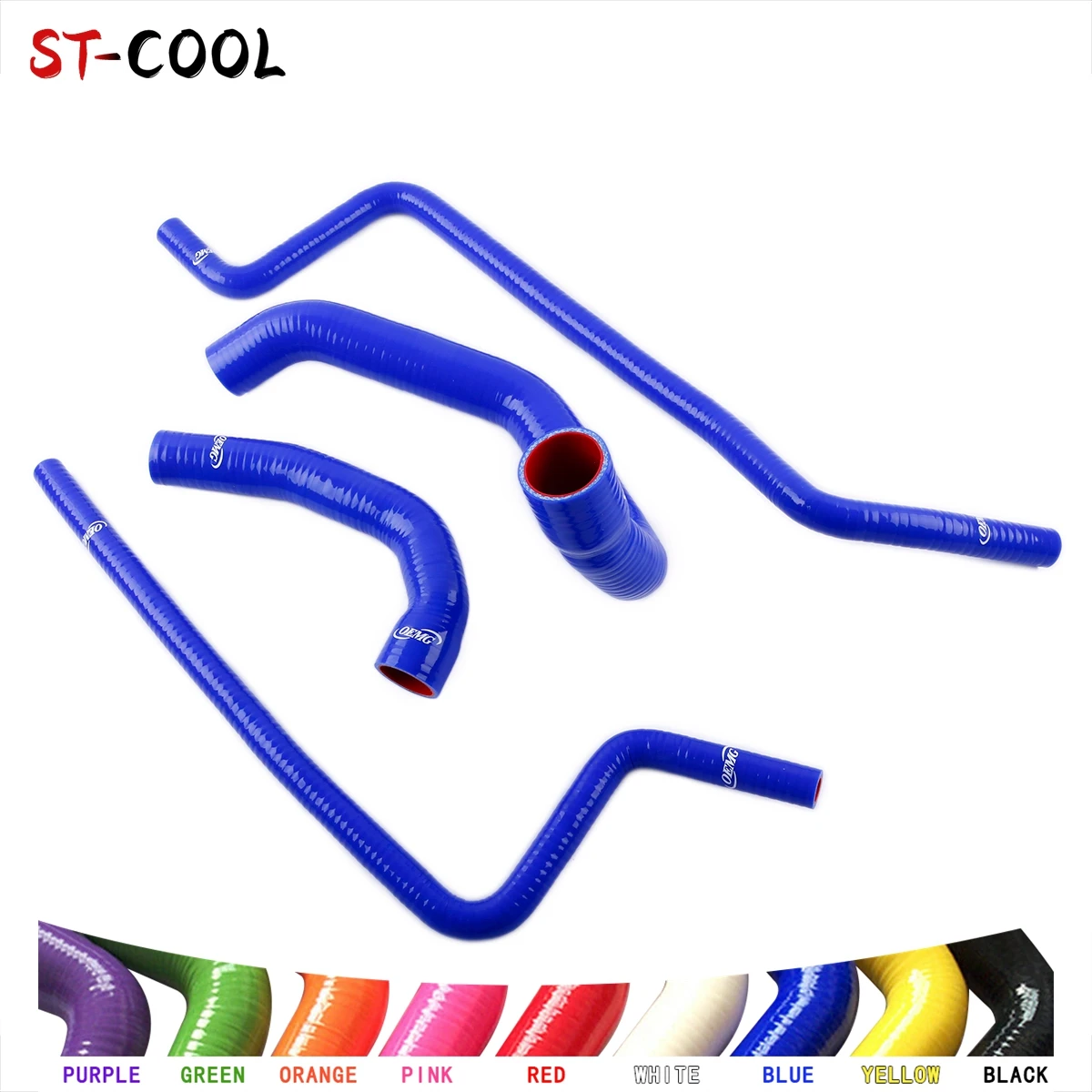 For 1997-2006 Jeep Wrangler TJ 4.0L LHD Radiator Hoses 1998 1999 2000 2001 2002 2003 2004 2005 Silicone Tubes Kit 4Pcs 11 Colors