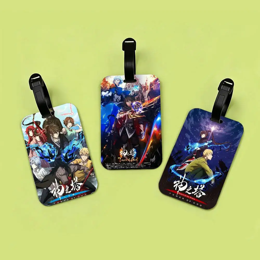 Comic T-Tower O-of G-God Waterproof PVC Baggage Tag With Info Card Anti lost Identification Tag For Luggage School Backpack