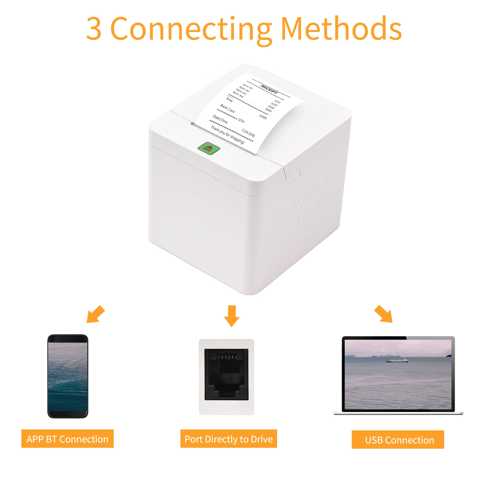 

Portable BT Label Maker Wireless 58mm Thermal Receipt Printer BT Connection Use with APP Compatible with IOS Android Smartphone