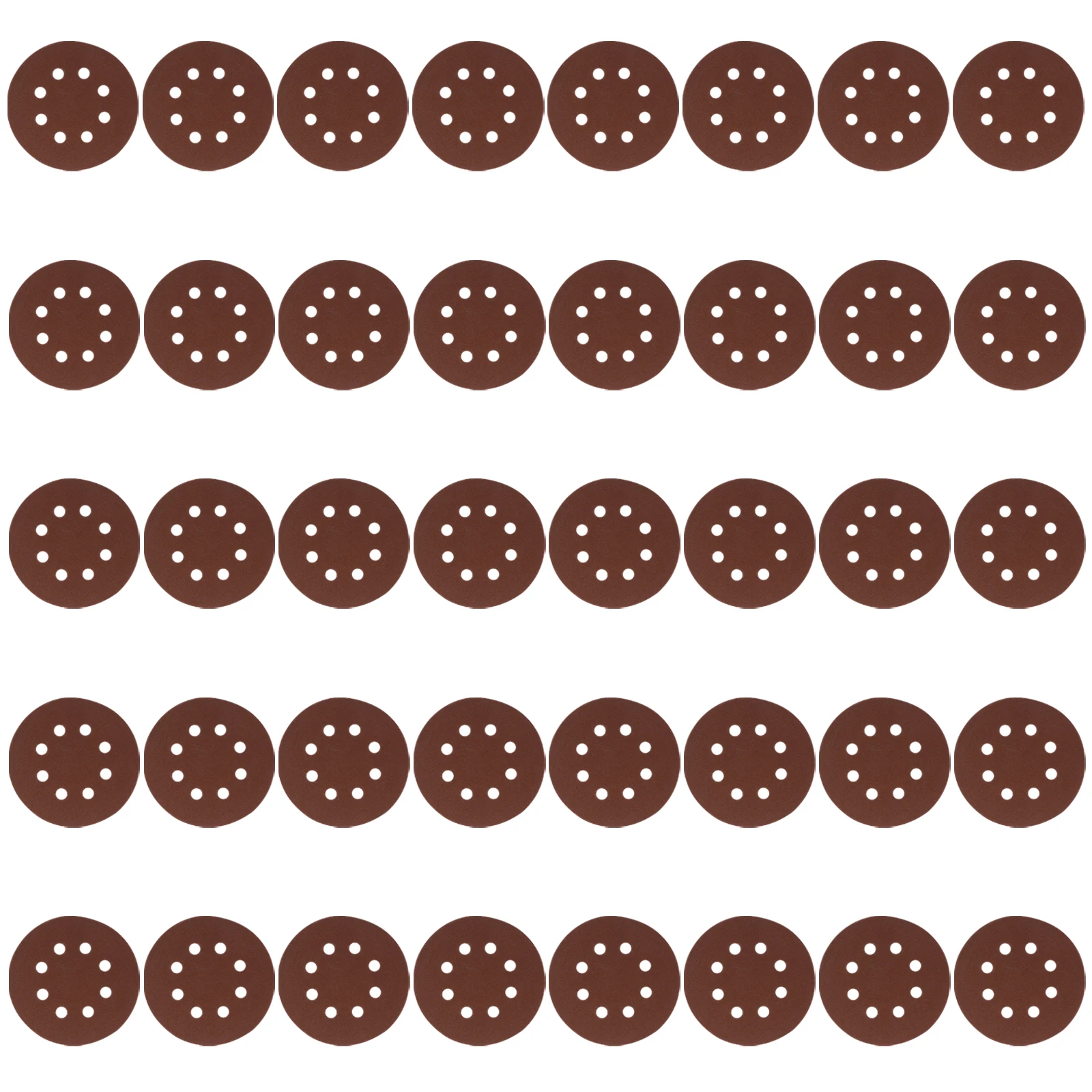 

40Pcs Sanding Discs Hook and Loop Backed Pre Punched 8 Hole 5 Inch 60 80 120 240 Grit for Pex 220 300 Random Orbital