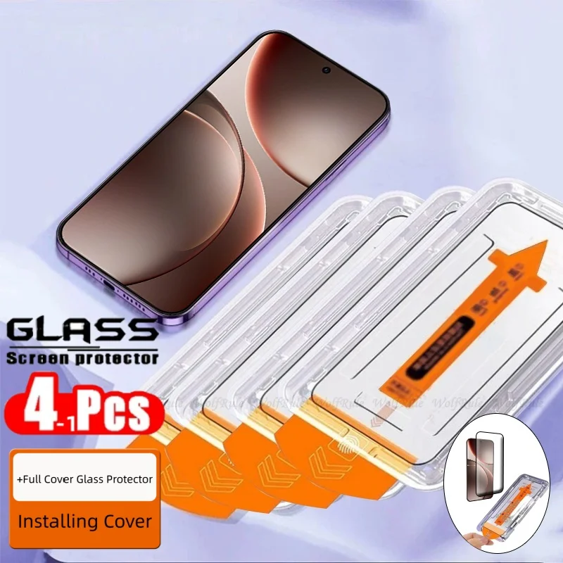 

1-4pcs For OPPO Find X9 Pro Glass OPPO Find X9 Pro Tempered Glass Full Cover 9H Dust Free For Screen Protector OPPO Find X9 Pro
