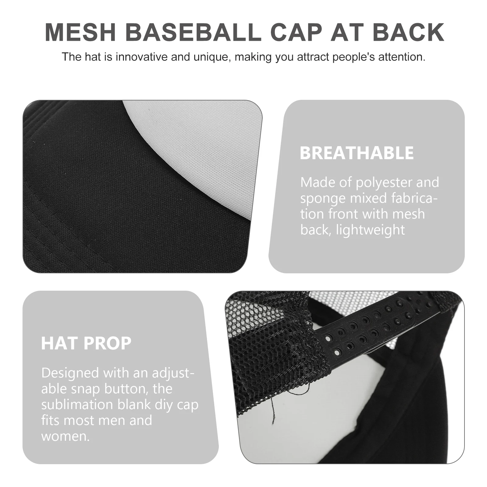 10 Pcs Blank Hats Sublimated Baseball Cap Polyester Hat Driver Heat Transfer Sublimation Hats Blank Sponge