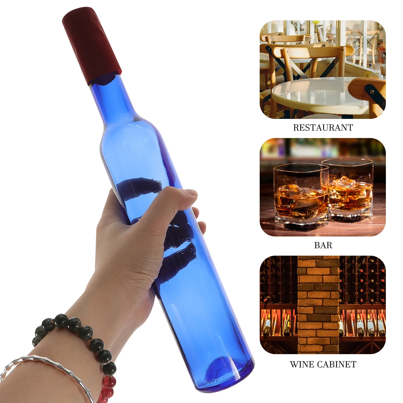 

2Pcs Empty Glass Wine Bottles Colored Reusable for Drinks Liquor Juice Storage DIY Craft Decorative Vase Home Kitchen Bar