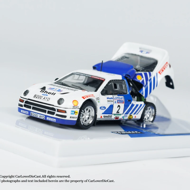 Tarmac Works 1/64 Ford RS200 Lombard RAC Alloy Toy Motor Vehicle Diecast Metal Model Gifts