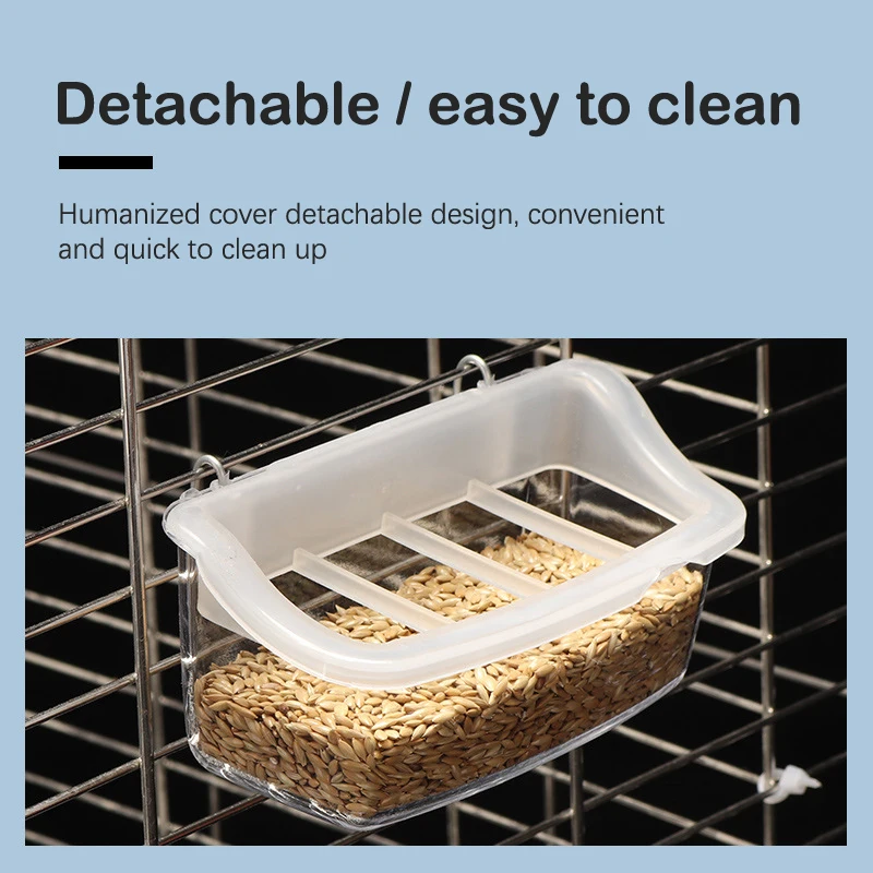 Parrot Feeder Drinker Bird Supplies Bird Cage Parrot Birds Water Hanging Bowl Feeder Box Pet Cage Plastic Food Container