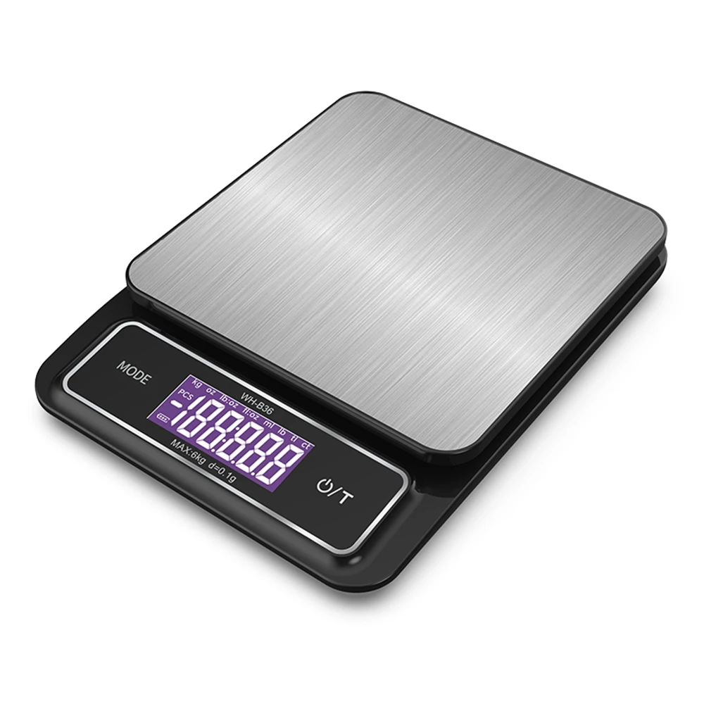 10kg 1g Digital Touch Scale IP67 Fully Waterproof Stainless Steel Recharge Kitchen Scales Food Baking Weighing Tools 6kg/0.1g