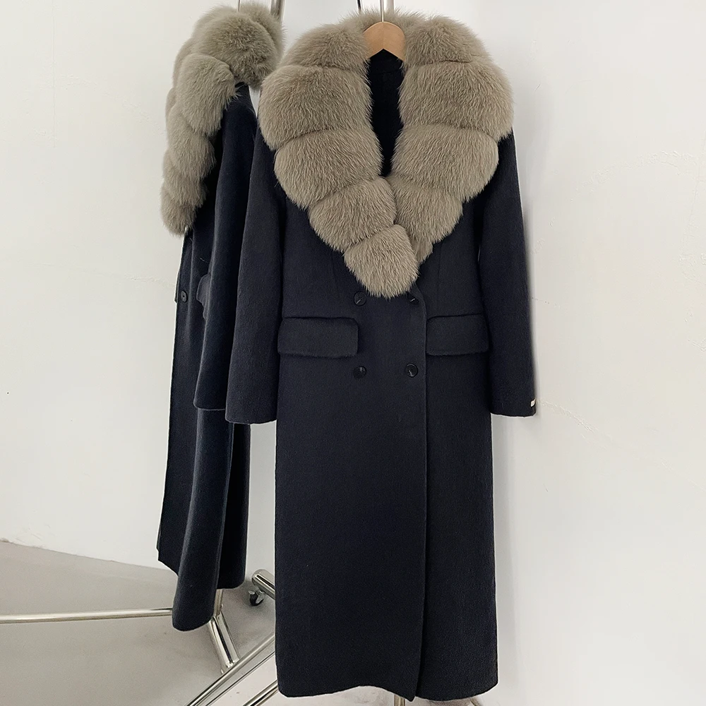Women's Long Down Coat Fur Collar Loose Fit Down Filled Oversized Outerwear Ultra Warm Luxury Urban Style Daily Wear Cold Winter