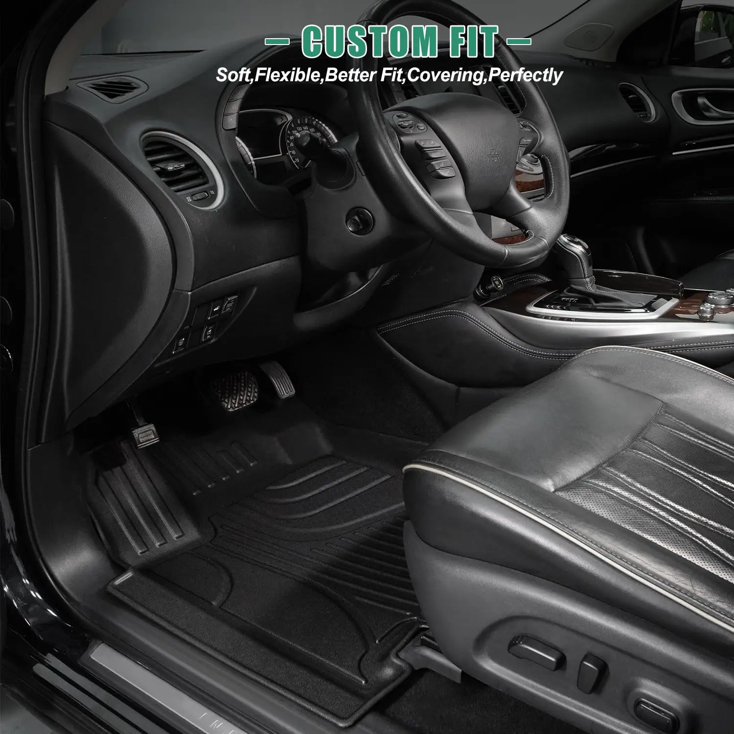 سجادات أرضية لـ 2013-2018 دودج رام 1500/2500/3500 كابينة دائرية |   سجادات أرضية لجميع الأحوال الجوية TPE ملحقات داخلية غير قابلة للانزلاق، باللون الأسود