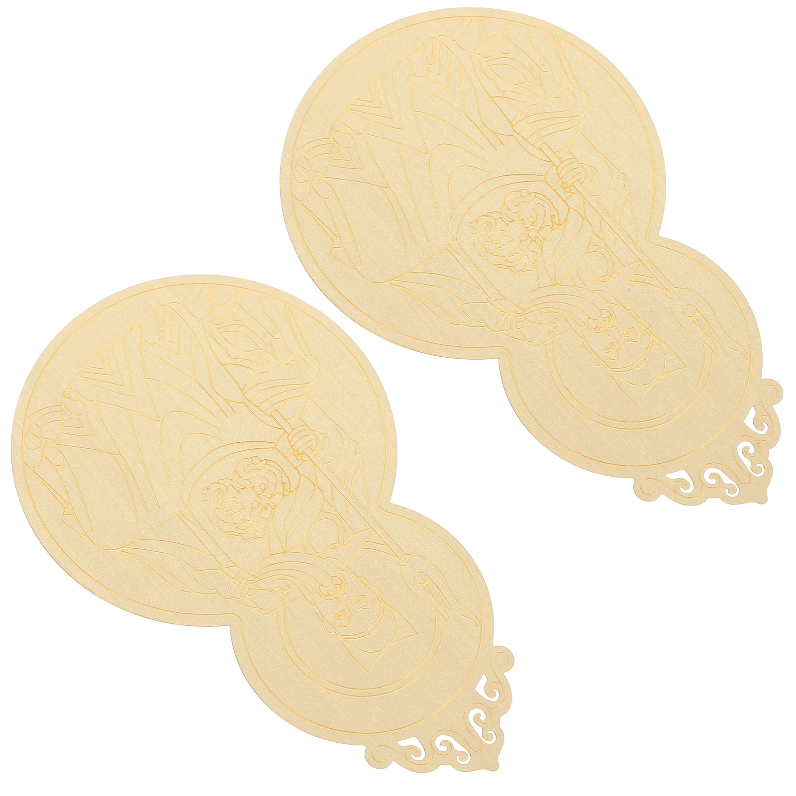 

2pcs Copper Amulet Cards Feng Shui Taisui Luck Wealth Protection Harmony Prosperity Decor Printing Products